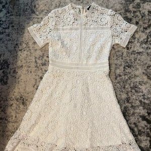 Forever 21 White Flower Lace Midi Dress, Size Med.